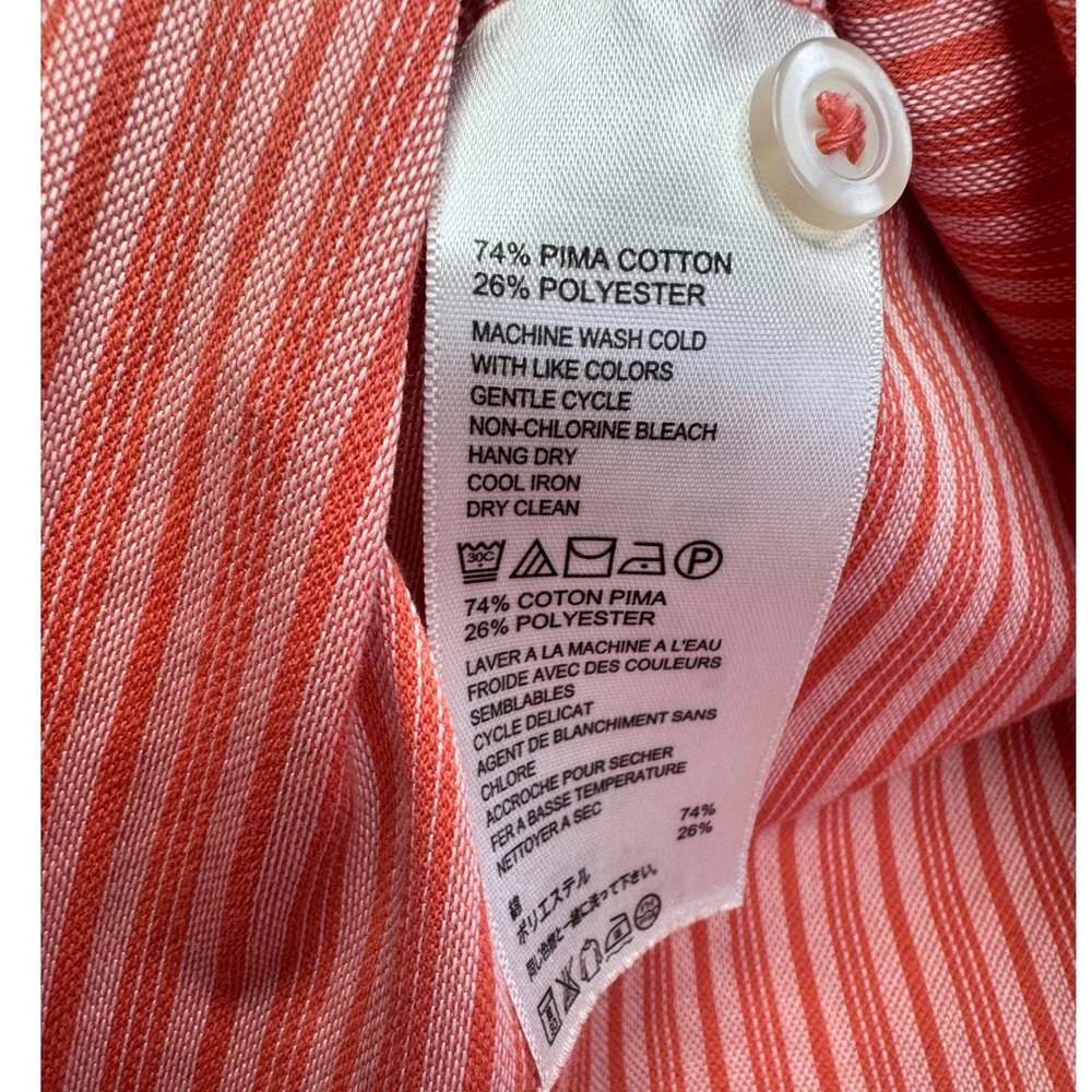Tommy Bahama Mens XXL Coral Striped Pima Cotton Blend Short Sleeve Polo Shirt - Picture 7 of 9